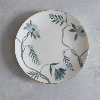 hand painted blue flower salad plate by Marie Daage