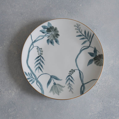 hand painted blue flower salad plate by Marie Daage