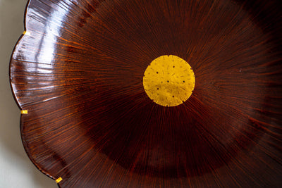 Otchil Flower Plate - Dark Brown