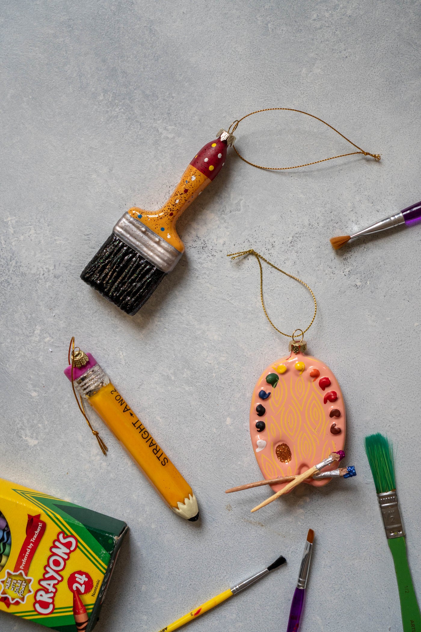 Artist Paintbrush Ornaments